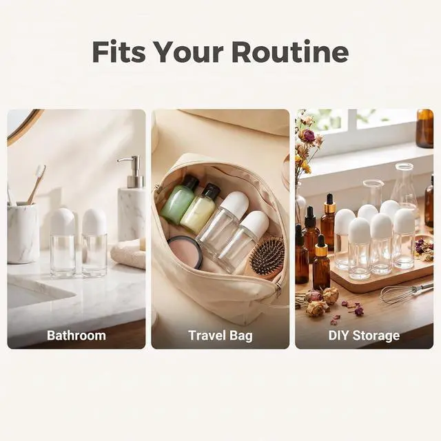 Alt view image 5 of 6 - White 50ML Glass Empty Roller Bottles with Plastic Roller Ball, Deodorant Roll On Containers Leak Proof Massage Ball Bottles with Cap for Essential Oil Perfume Cosmetics (2Pcs)