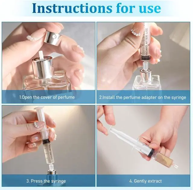 Alt view image 2 of 7 - Ipetboom 100pcs Perfume Refill Tool Adapters - Liquid Adapter Applicator Adapter for Perfumes Transfer to Empty Bottles