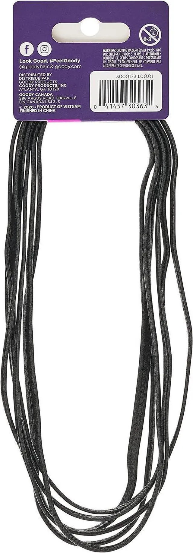 Alt view image 2 of 5 - GOODY Women's Ouchless Thin Hair Flat Narrow Headwrap, Black, 6 Count