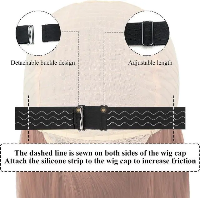 Alt view image 4 of 7 - Adjustable Elastic Wig Band with Non-Slip Silicone Wave Strips& Removable Buckles, Keeping Wigs in Place