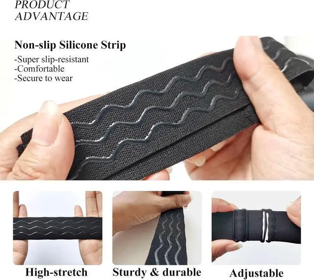 Alt view image 3 of 7 - Adjustable Elastic Wig Band with Non-Slip Silicone Wave Strips& Removable Buckles, Keeping Wigs in Place
