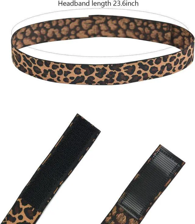 Alt view image 2 of 6 - 3 Pcs Elastic Bands for Wigs Lace Melting Bands Adjustable Leopard Print Wig Headbands for Lace Front Edges Laying (Width 1.2 Inch/3.0cm)