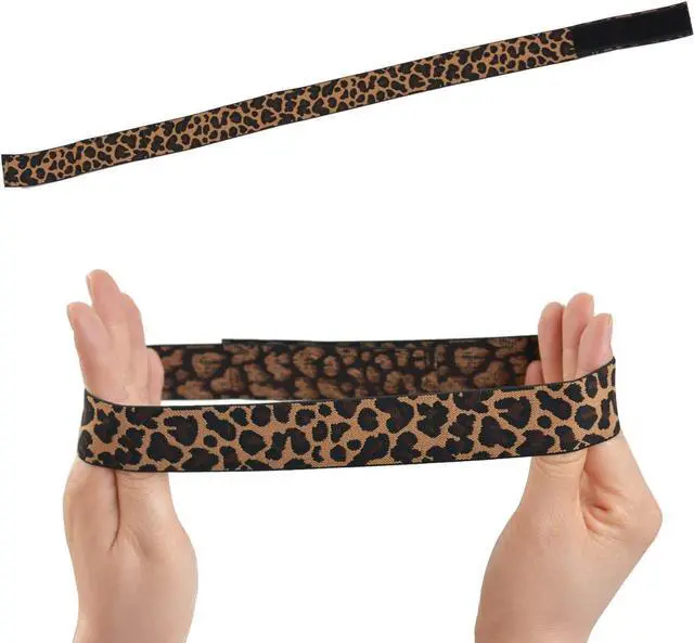 Alt view image 6 of 6 - 3 Pcs Elastic Bands for Wigs Lace Melting Bands Adjustable Leopard Print Wig Headbands for Lace Front Edges Laying (Width 1.2 Inch/3.0cm)