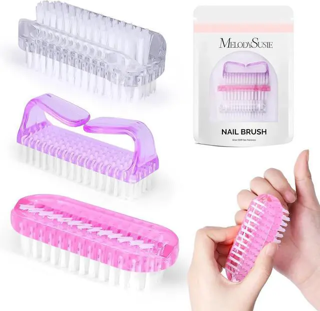 Main image of Melodysusie All in One Nail Brush Set, 3 Pack Nail Brushes for Cleaning Fingernails, Nail Dust Brush and Cleaner Scrubbing Set Manicure Pedicure Tools for Men and Women