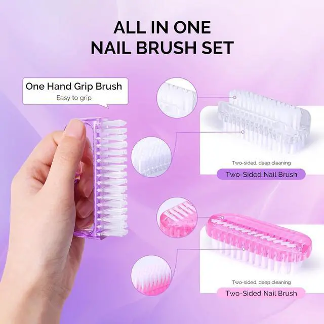 Alt view image 2 of 7 - Melodysusie All in One Nail Brush Set, 3 Pack Nail Brushes for Cleaning Fingernails, Nail Dust Brush and Cleaner Scrubbing Set Manicure Pedicure Tools for Men and Women