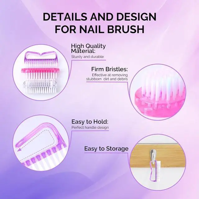 Alt view image 3 of 7 - Melodysusie All in One Nail Brush Set, 3 Pack Nail Brushes for Cleaning Fingernails, Nail Dust Brush and Cleaner Scrubbing Set Manicure Pedicure Tools for Men and Women