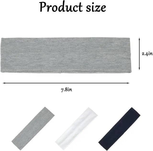 Alt view image 2 of 7 - Yoga Headbands for Women, Non Slip Elastic Sweat Hairbands, Solid Color Head Accessories Headscarves Hair Hoop, Sweat-absorbing Hairbands for Sports, Fitness, Running
