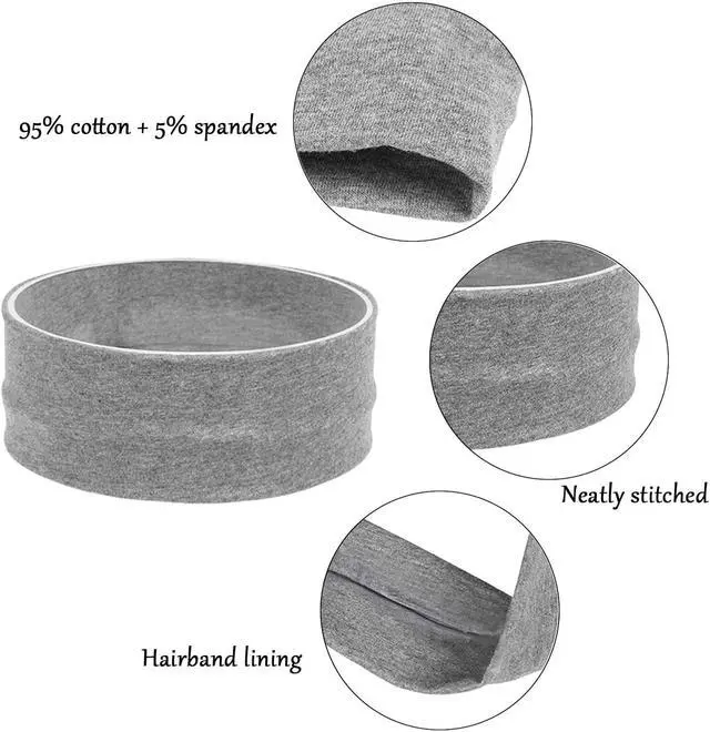 Alt view image 3 of 7 - Yoga Headbands for Women, Non Slip Elastic Sweat Hairbands, Solid Color Head Accessories Headscarves Hair Hoop, Sweat-absorbing Hairbands for Sports, Fitness, Running