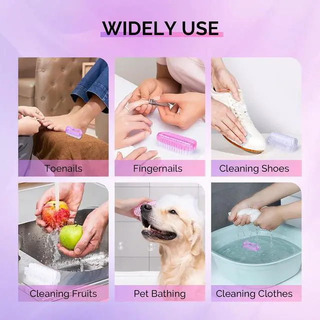 Alt view image 6 of 7 - Melodysusie All in One Nail Brush Set, 3 Pack Nail Brushes for Cleaning Fingernails, Nail Dust Brush and Cleaner Scrubbing Set Manicure Pedicure Tools for Men and Women