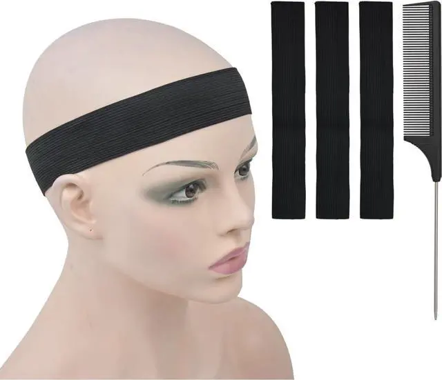 Main image of 3 Pcs Elastic Band Lace Melting Bands Adjustable Wig Headbands for Lace Frontal Laying (Width 1.4 Inch)
