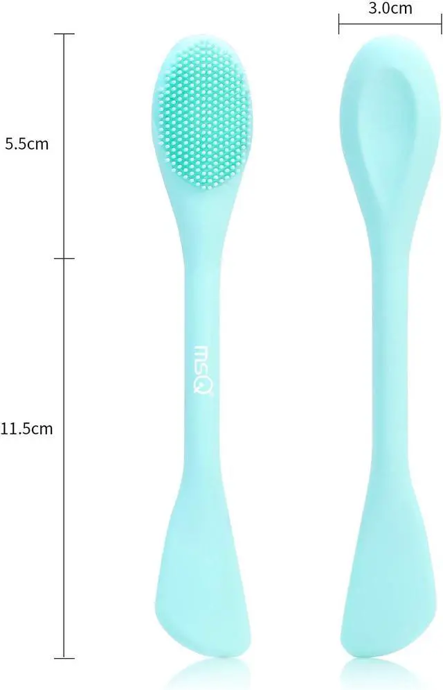 Alt view image 7 of 7 - MSQ Silicone Face Mask Brush, Soft Facial Cleansing Scrubber, 2 Pack Double-End Facial Mask Brush for Mud, Clay, Charcoal Mixed Mask, DIY, Skincare Applicator Tools (Pink)