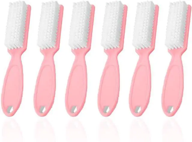 Main image of SQULIGT 6Pcs Nail Brush for Cleaning Fingernails, Handle Grip Cleaning Brush for Nail and Toenail, Nail Dust Brush Manicure Pedicure Tools Scrubbing Brush Women Men Home Salon(Pink)