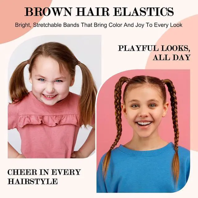 Alt view image 2 of 7 - 2000pcs Brown Hair Elastics, Hair Ties for Women & Girls | Soft brown rubber bands for hair. Stretchable, durable and secure for braids, ponytails, hairstyles and daily styling