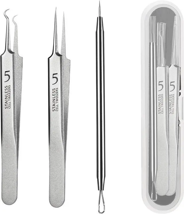 Main image of Blackhead Tweezers, Milia Remover,Ingrown Hair Tweezers | Pimple Popper Tool,Blackhead Extractor