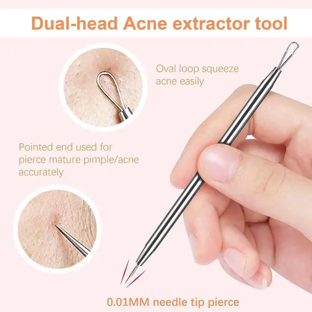 Alt view image 3 of 7 - Blackhead Tweezers, Milia Remover,Ingrown Hair Tweezers | Pimple Popper Tool,Blackhead Extractor