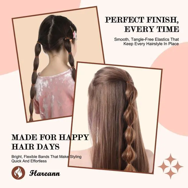 Alt view image 6 of 7 - 2000pcs Brown Hair Elastics, Hair Ties for Women & Girls | Soft brown rubber bands for hair. Stretchable, durable and secure for braids, ponytails, hairstyles and daily styling