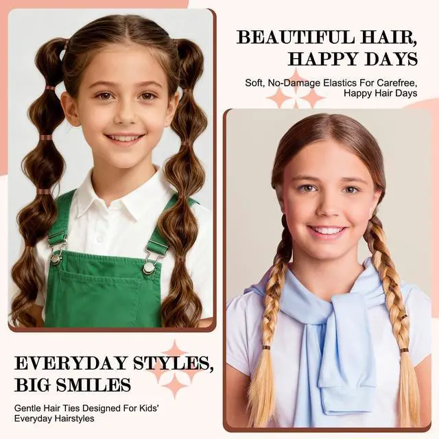 Alt view image 7 of 7 - 2000pcs Brown Hair Elastics, Hair Ties for Women & Girls | Soft brown rubber bands for hair. Stretchable, durable and secure for braids, ponytails, hairstyles and daily styling