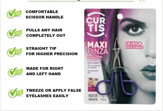 Alt view image 3 of 3 - PROFESSIONAL Salon TWEEZERS with Easy Scissor Handle, The BEST PRECISION EYEBROW TWEEZERS Men/Women; PORTABLE Beauty tool for facial Hair, Ingrown Hair, Blackhead; Purple MADE IN MEXICO (UPDATED)