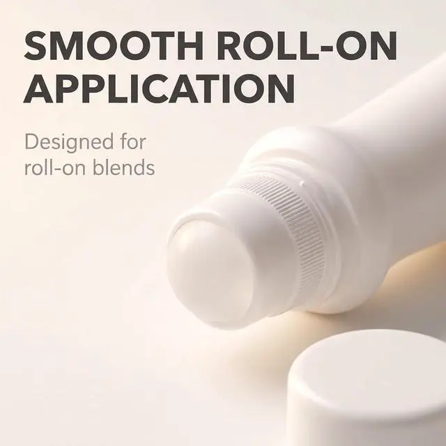 Alt view image 4 of 7 - 4 Pcs White 75ml Empty Refillable Plastic Roller Bottle Roll On Bottles Rollerball Bottles Containers for Essential Oil DIY Deodorant Roller Bottle Refillable Containers