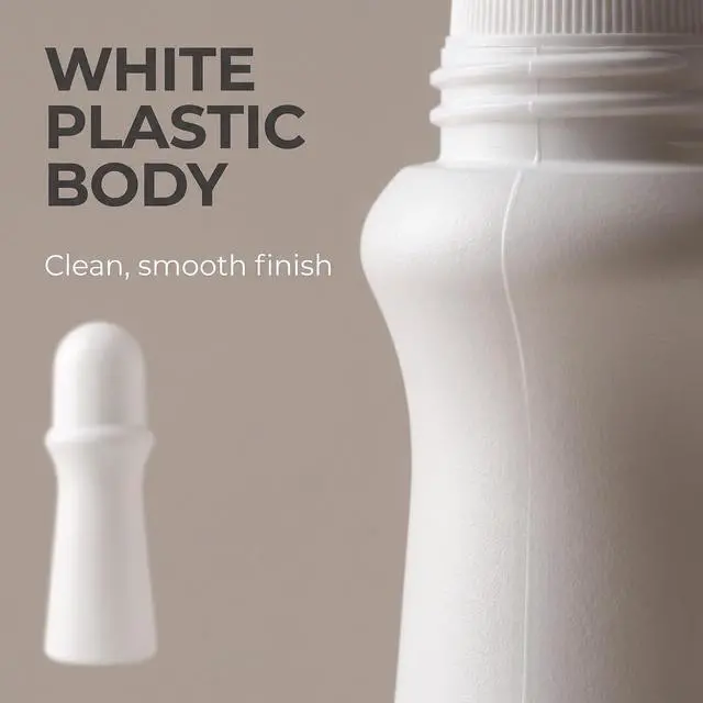 Alt view image 5 of 7 - 4 Pcs White 75ml Empty Refillable Plastic Roller Bottle Roll On Bottles Rollerball Bottles Containers for Essential Oil DIY Deodorant Roller Bottle Refillable Containers