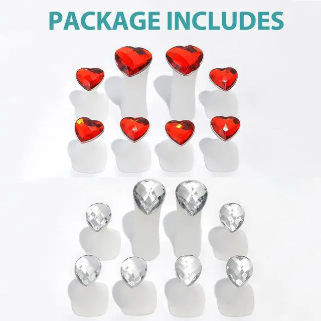 Alt view image 2 of 7 - 16pcs Nail Polish Toe Stretcher Toe Separators Silicone Nail Art Finger Separators Toe Stretcher Manicure Pedicure Tools for Toes Finger(8pcs Water Drops + 8pcs Red Heart Shapes)