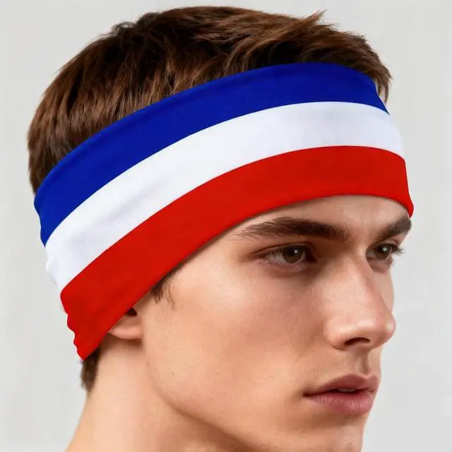 Main image of Threetols National Flag Non-slip Fabric Sweatband Bandana Tie Headband for Men Women