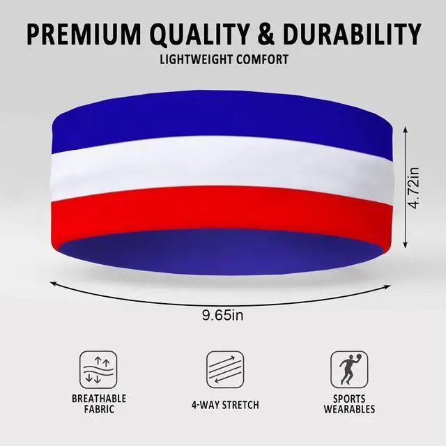 Alt view image 2 of 5 - Threetols National Flag Non-slip Fabric Sweatband Bandana Tie Headband for Men Women