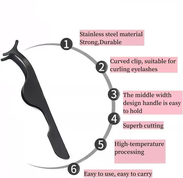 Alt view image 4 of 7 - False Eyelash Applicator Tool Eyelash Tweezers for Strip Lashes | 3PCS Stainless Steel Lash Extension Applicator Nipper Easy Apply & Remove Lashes Makeup Tools (Black, Rose Gold,Rainbow)