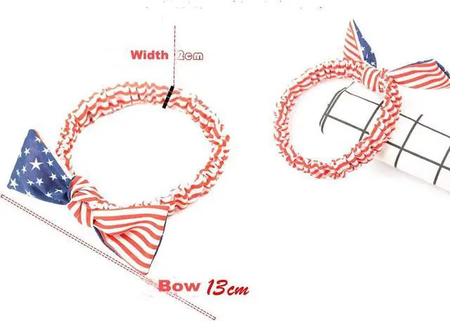 Alt view image 4 of 5 - Women Hairbands Elastic Running Sport Headband Hair Accessories for 4th of July Stars Stripes Headwrap TS06N (Baby + Adult)