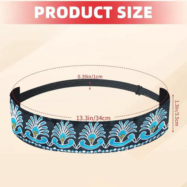 Alt view image 2 of 6 - 3Pcs Elastic Woman Headbands,Adjustable Hairband,Hair Bands,Stretchy Hair Headbands,Classic Fashion Headdress Accessories for Women Sport Yoga Work Makeup