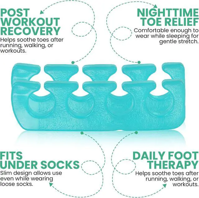 Alt view image 3 of 7 - Iconikal 8-Pack Pedicure Gel Toe Separator 5x1.2" Soft Reusable Bunion