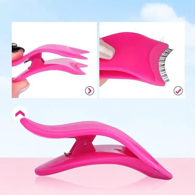 Alt view image 5 of 7 - False Eyelashes Applicator Tool Lashes Clip for Beginners Easy to Apply Eyelashes Daily Use Buddy Tool Pinzas para Pestañas (Plum)