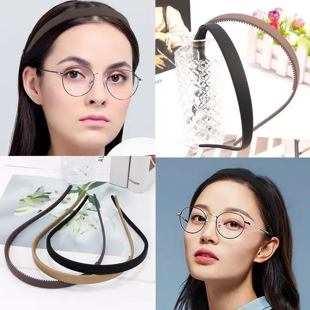 Alt view image 4 of 7 - TOBATOBA Flex No Pressure Headbands, Headbands for Glasses Wearers, Sunglasses Headband Comfortable No Headache Headband, Matte Plastic Hair bands with Teeth, Non Slip for Women Girls