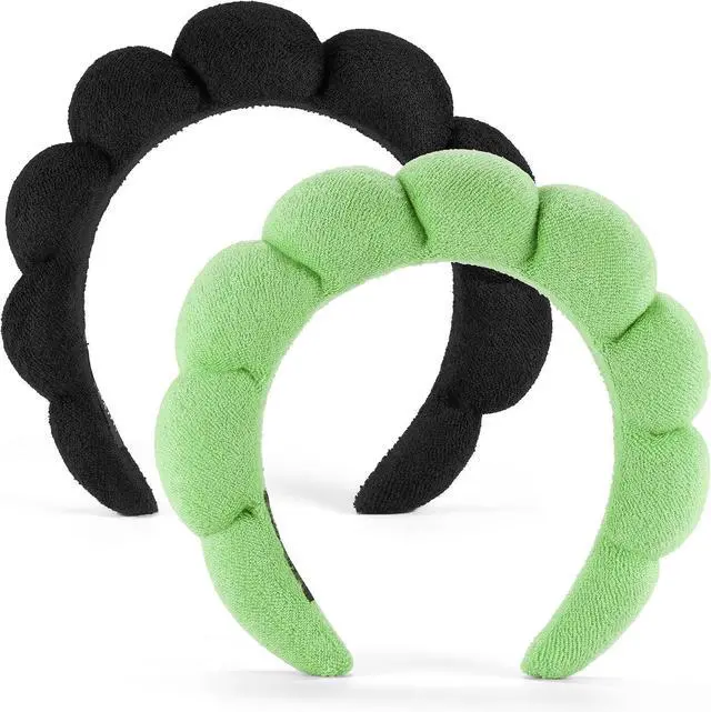 Main image of Ztomine 2 Count Hairband, Set of 2 - Thick, Soft, Plush, Absorbent Terry Cloth Spa Headbands for Washing Face or Facial - Puffy Makeup Headbands for Face Washing, Mask, Skin Treatment