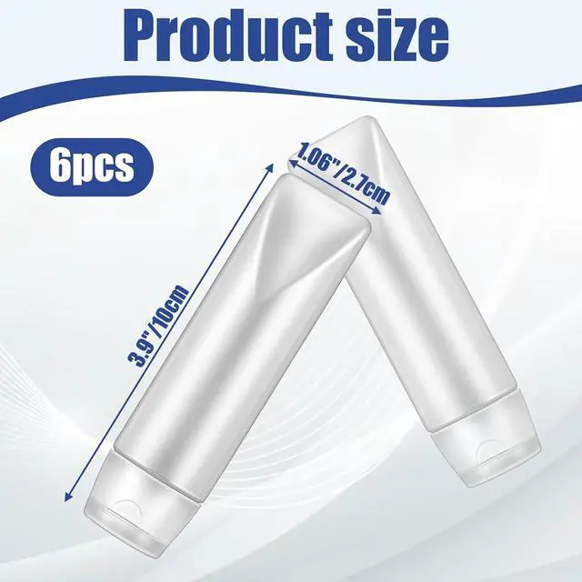 Alt view image 2 of 7 - 6 Pcs 1 oz Travel Bottles Empty Refillable Toothpaste Tubes Leak Proof Empty Squeeze Tubes Travel Toothpaste Container for Toiletries BPA Free Refillable Tube Squeeze Bottle PE Travel-Size Bottles