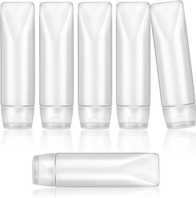 Main image of 6 Pcs 1 oz Travel Bottles Empty Refillable Toothpaste Tubes Leak Proof Empty Squeeze Tubes Travel Toothpaste Container for Toiletries BPA Free Refillable Tube Squeeze Bottle PE Travel-Size Bottles