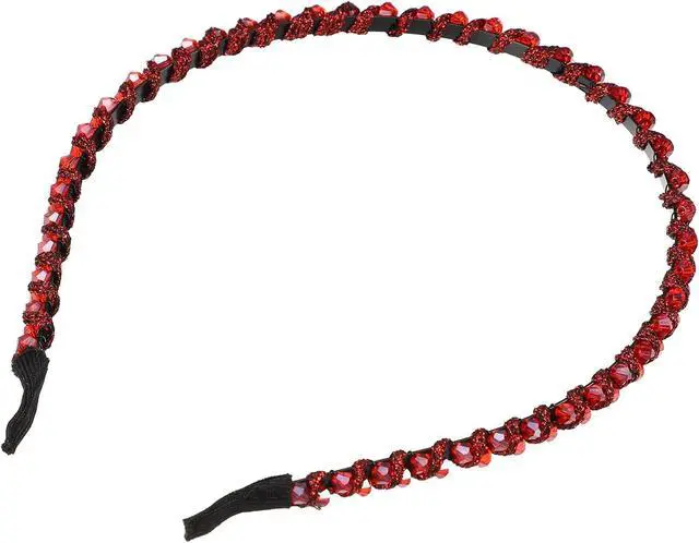 Alt view image 7 of 7 - VOCOSTE Rhinestone Headband for Women, Red | 0.24 inch Wide, No Ears Pinching, Not Easy to Slip, Sparkle, Comfortable to Wear, Light Enough for Daily Use