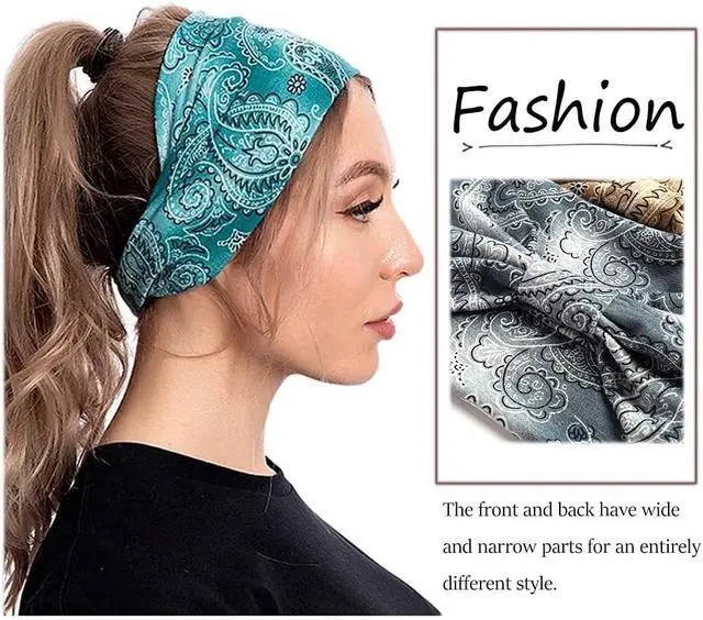 Alt view image 5 of 7 - Boho Bandeau Headbands Wide Knot Hair Band Stretch Turban Head Wraps Fashion Hair Accessories for Women 3 Pcs (Popular)