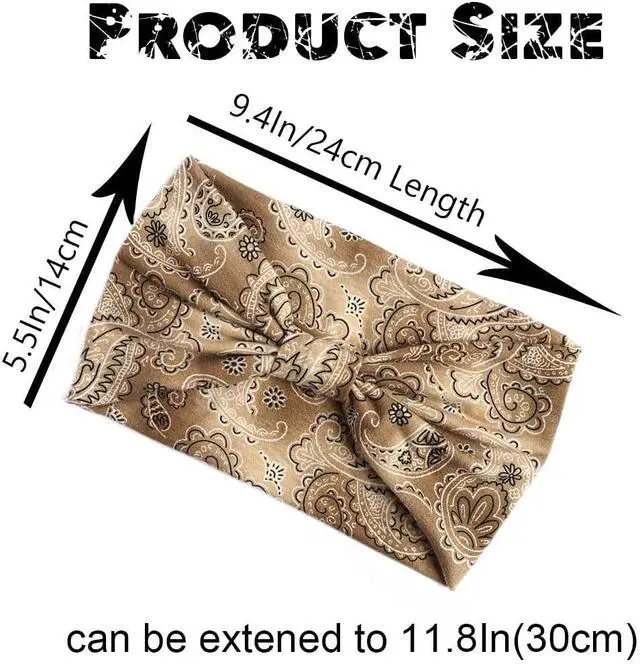 Alt view image 7 of 7 - Boho Bandeau Headbands Wide Knot Hair Band Stretch Turban Head Wraps Fashion Hair Accessories for Women 3 Pcs (Popular)