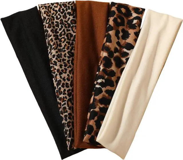 Main image of 5PCS Animal Print Pattern Headband, Fashion Hair Accessories, Hair Band for Women, Stylish Hair Accessory (brown)