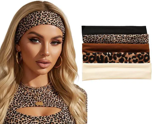 Alt view image 2 of 7 - 5PCS Animal Print Pattern Headband, Fashion Hair Accessories, Hair Band for Women, Stylish Hair Accessory (brown)