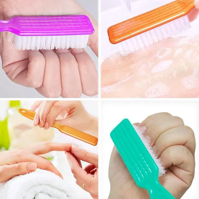 Alt view image 2 of 7 - HOFASON 6 Pack Nail Brush for Cleaning Fingernails, Nail Brush Handle Grip Brush for Nail and Toenail Foot, Nail Dust Brush Manicure Pedicure Tools Scrubbing Brush Women Men Home Salon (Bright Colors)
