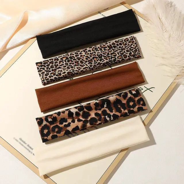 Alt view image 3 of 7 - 5PCS Animal Print Pattern Headband, Fashion Hair Accessories, Hair Band for Women, Stylish Hair Accessory (brown)