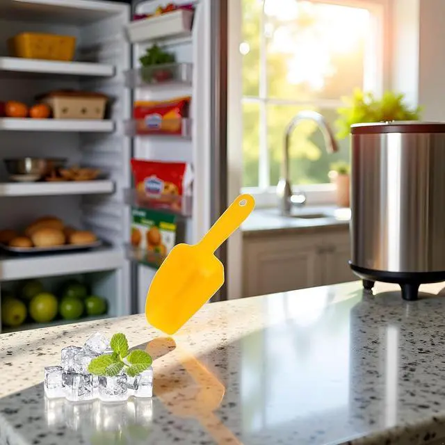 Alt view image 5 of 7 - Plastic Ice Scoop, Kitchen Ice Scooper for Maker, Scooper for Freezer Bar Wedding Party Small Food Scoops for Pet Animal Dog Food Candy Scoop Beach Shovel Tools (yellow)