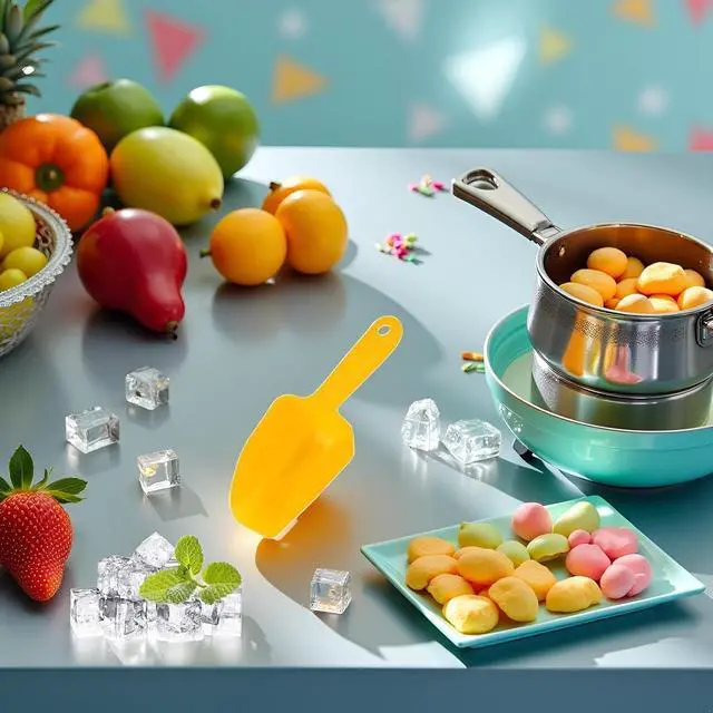 Alt view image 4 of 7 - Plastic Ice Scoop, Kitchen Ice Scooper for Maker, Scooper for Freezer Bar Wedding Party Small Food Scoops for Pet Animal Dog Food Candy Scoop Beach Shovel Tools (yellow)