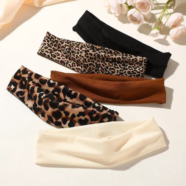 Alt view image 6 of 7 - 5PCS Animal Print Pattern Headband, Fashion Hair Accessories, Hair Band for Women, Stylish Hair Accessory (brown)