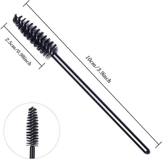 Alt view image 2 of 7 - 100 Pcs Disposable Eyelash Brushes for Eye Lashes and Makeup (Black)