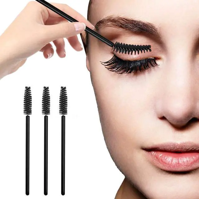 Alt view image 3 of 7 - 100 Pcs Disposable Eyelash Brushes for Eye Lashes and Makeup (Black)