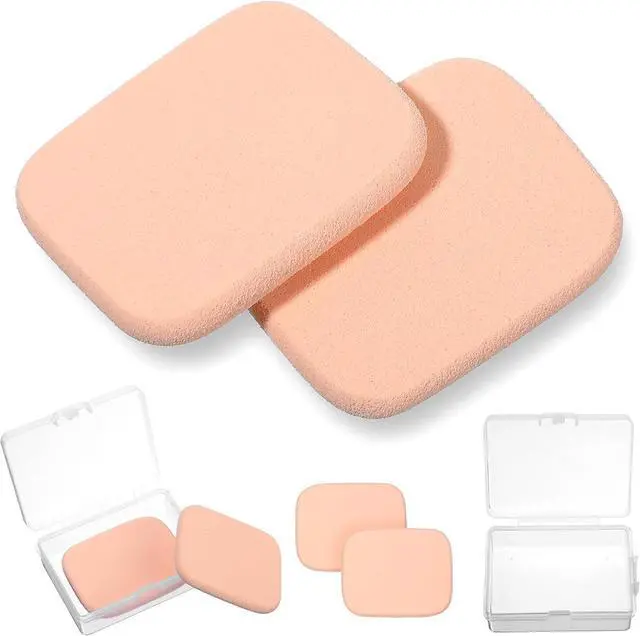 Main image of 2 Pcs Foundation Sponge, Rectangle Makeup Sponges for Foundation, for All Skin Types, Powder Puff for Flawless Application, Wet and Dry Dual Use