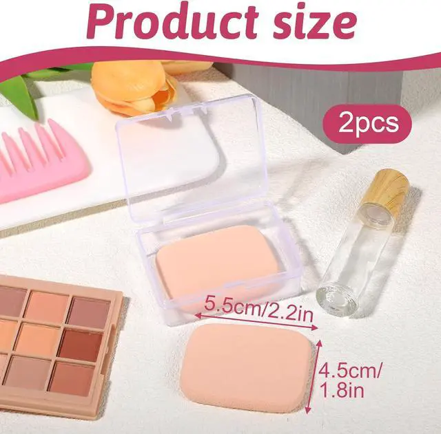 Alt view image 2 of 7 - 2 Pcs Foundation Sponge, Rectangle Makeup Sponges for Foundation, for All Skin Types, Powder Puff for Flawless Application, Wet and Dry Dual Use